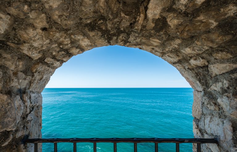 Window into the blue sea